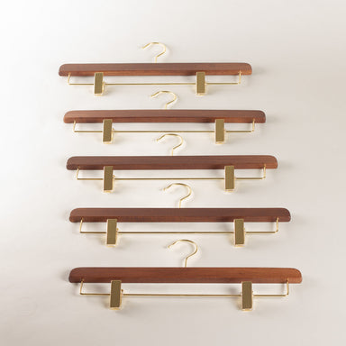 Amsterdam Hanger Company Kledinghanger set voor broek - notenhout met clips